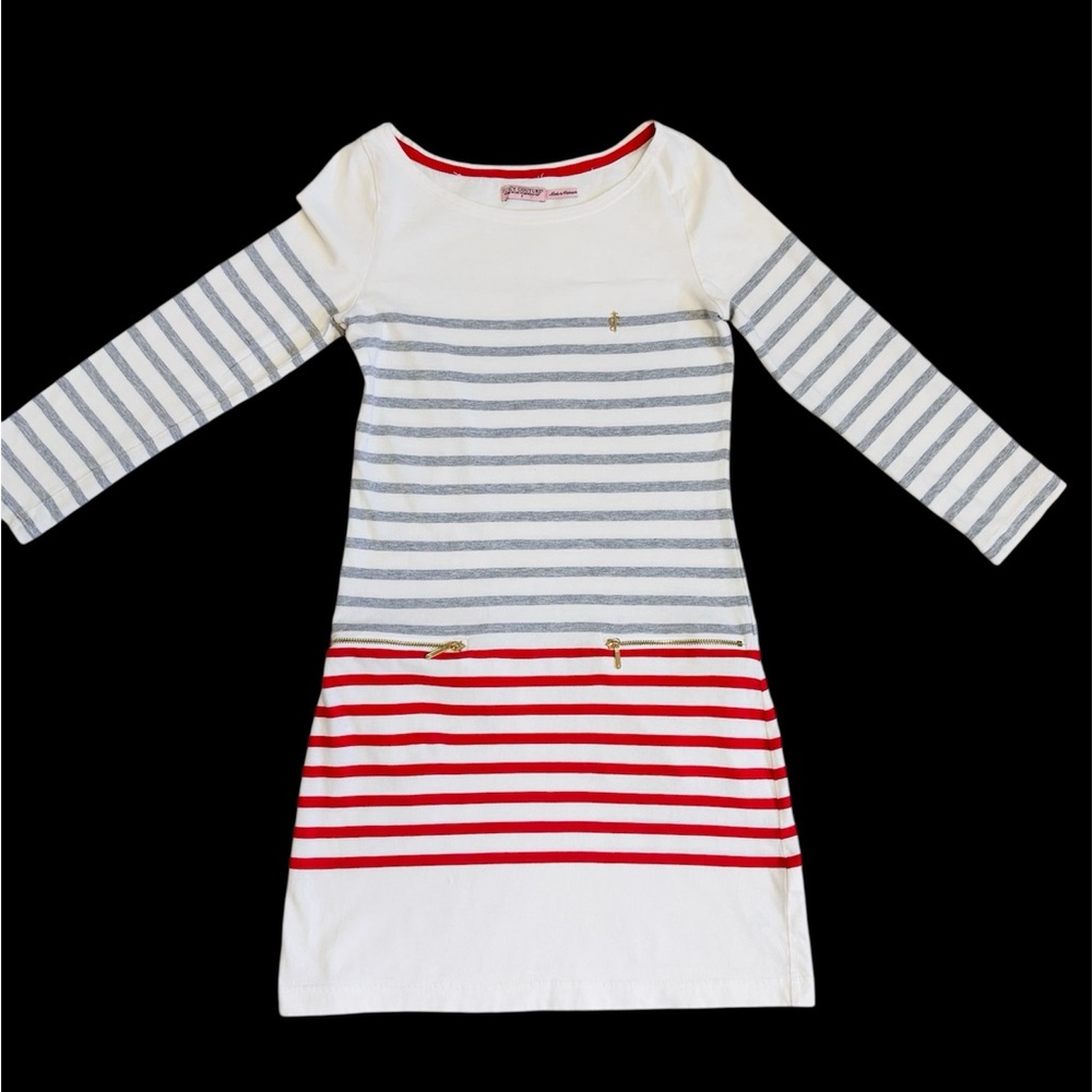 Juicy Couture Long Sleeve Striped Cotton Shift Dress Size P ( US Small / XS)